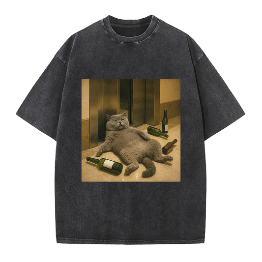 Drunk Cat After Party Tee
