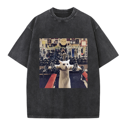 Gym Workout Cat Tee