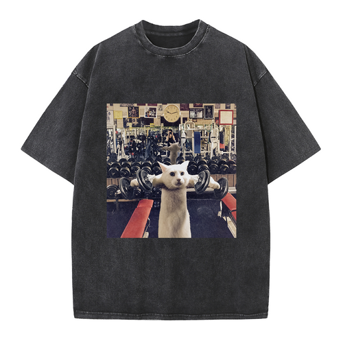 Gym Workout Cat Tee