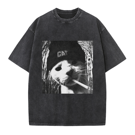 Rebel Cat Beanie Tee